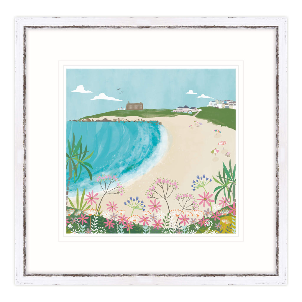 Framed Print-WF477F - Fistral Beach in the Spring Framed Print-Whistlefish