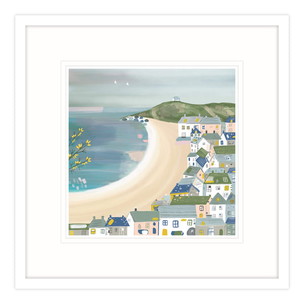 Framed Print-WF534F - Steel Blues over Porthmeor-Whistlefish