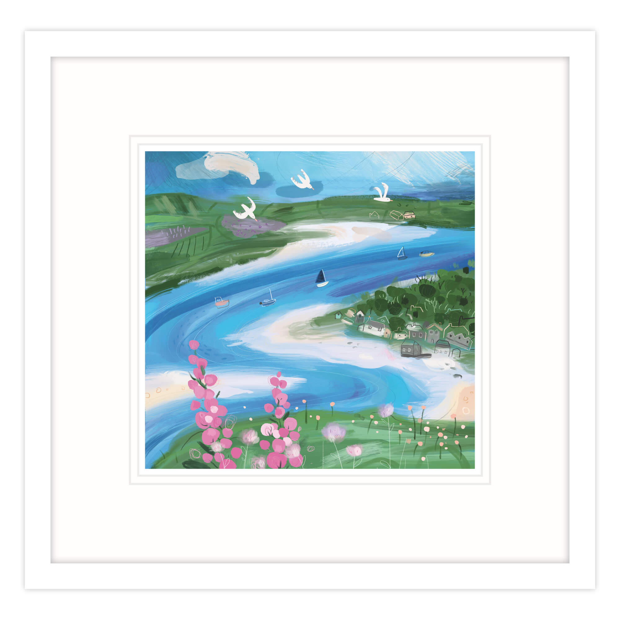 Framed Print-WF603F - Rock Beach Framed Print-Whistlefish