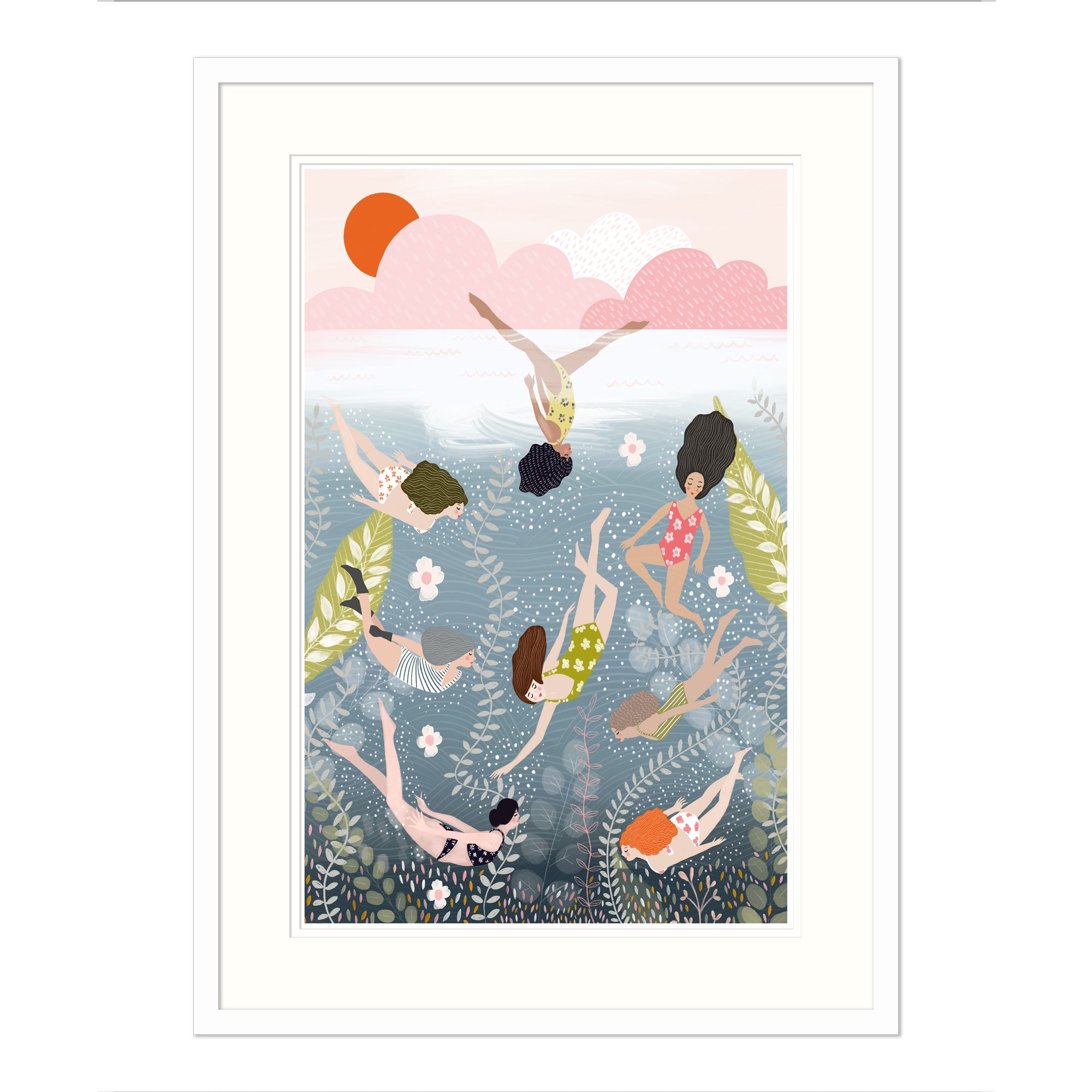 Framed Print-WF606F - Swim Free Framed Print-Whistlefish