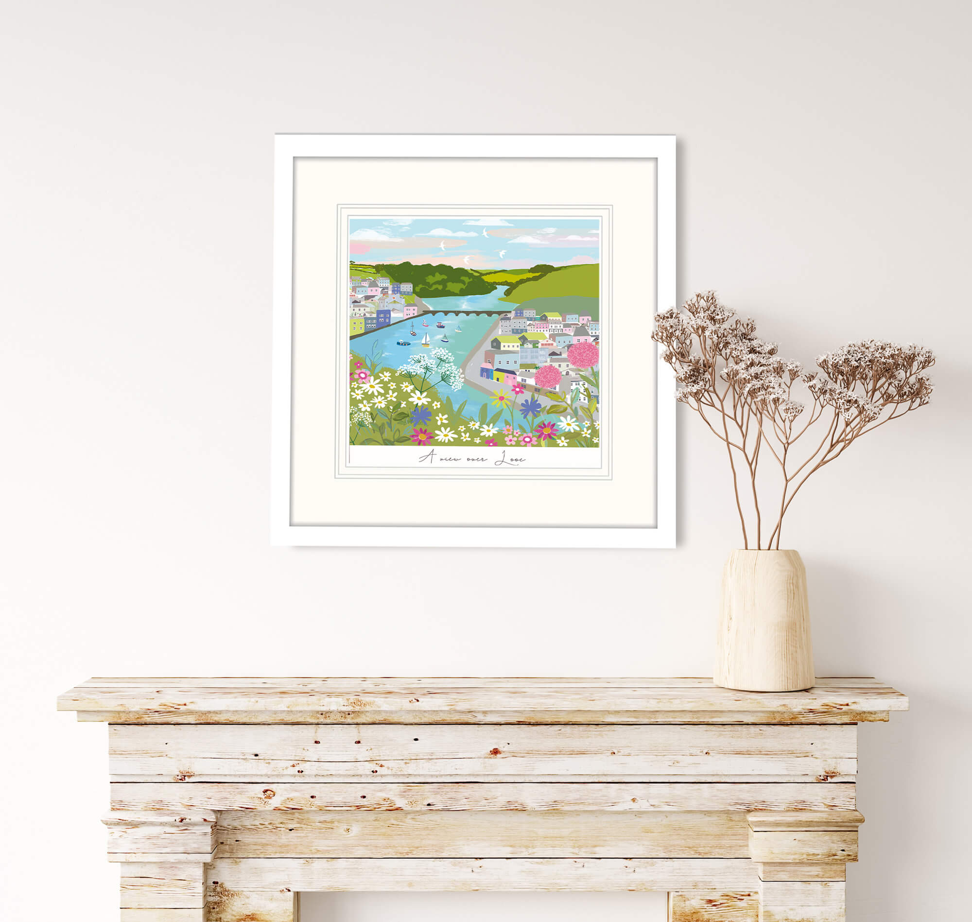 Framed Print-WF609F - A View over Looe Framed Print-Whistlefish