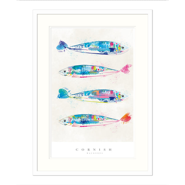 Framed Print-WF617F - Cornish Mackerel Medium Framed Print-Whistlefish