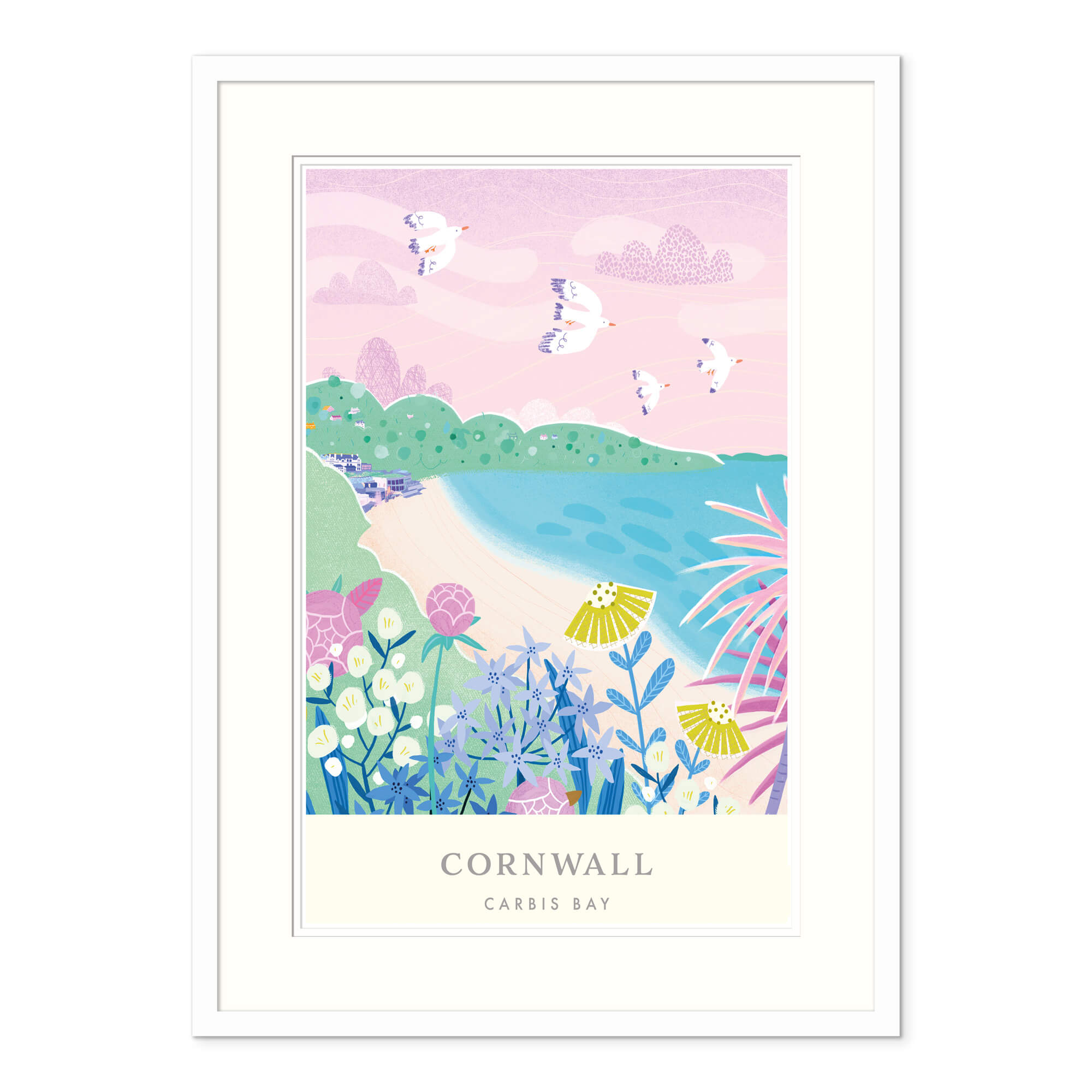 Framed Print-WF658F - Carbis Bay Brights Framed Print-Whistlefish