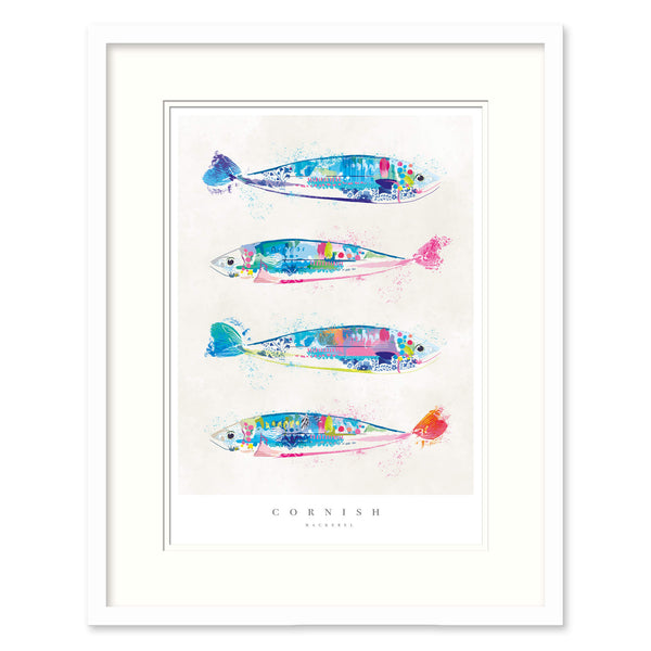Framed Print-WF711F - Cornish Mackerel Small Framed Print-Whistlefish