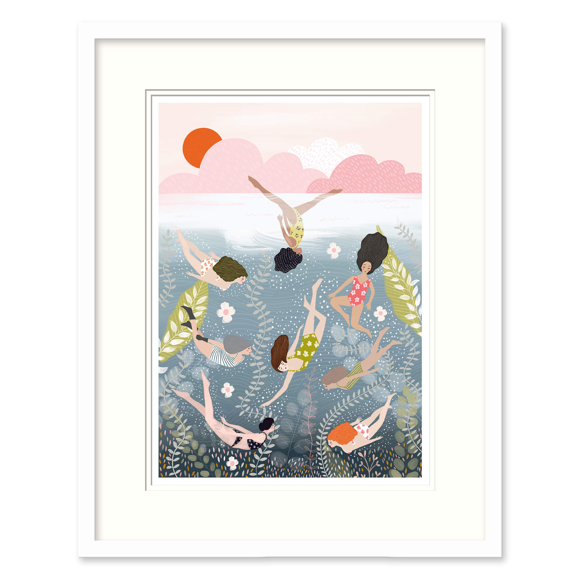 Framed Print-WF714F - Swim Free Small Framed Print-Whistlefish