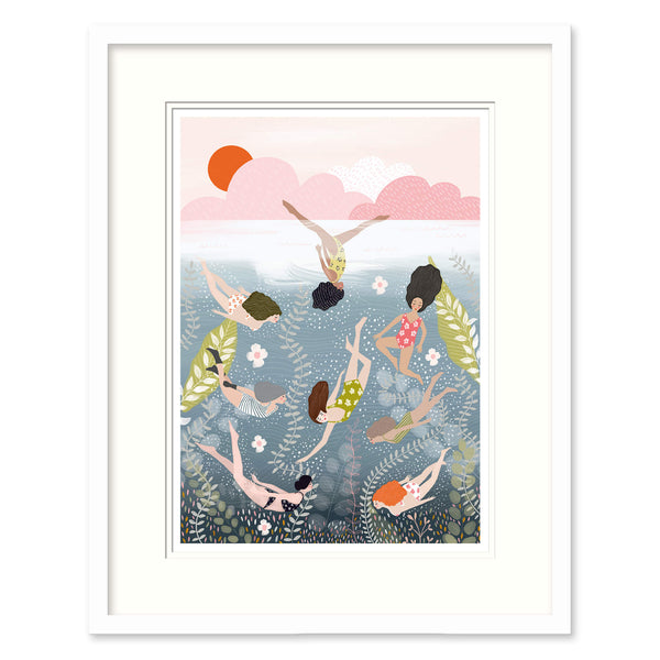 Framed Print-WF714F - Swim Free Small Framed Print-Whistlefish