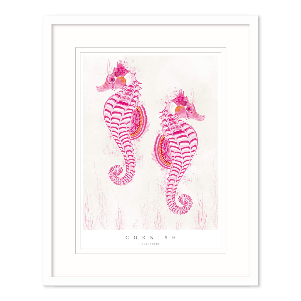Framed Print-WF721F - Cornish Seahorses Framed Print-Whistlefish