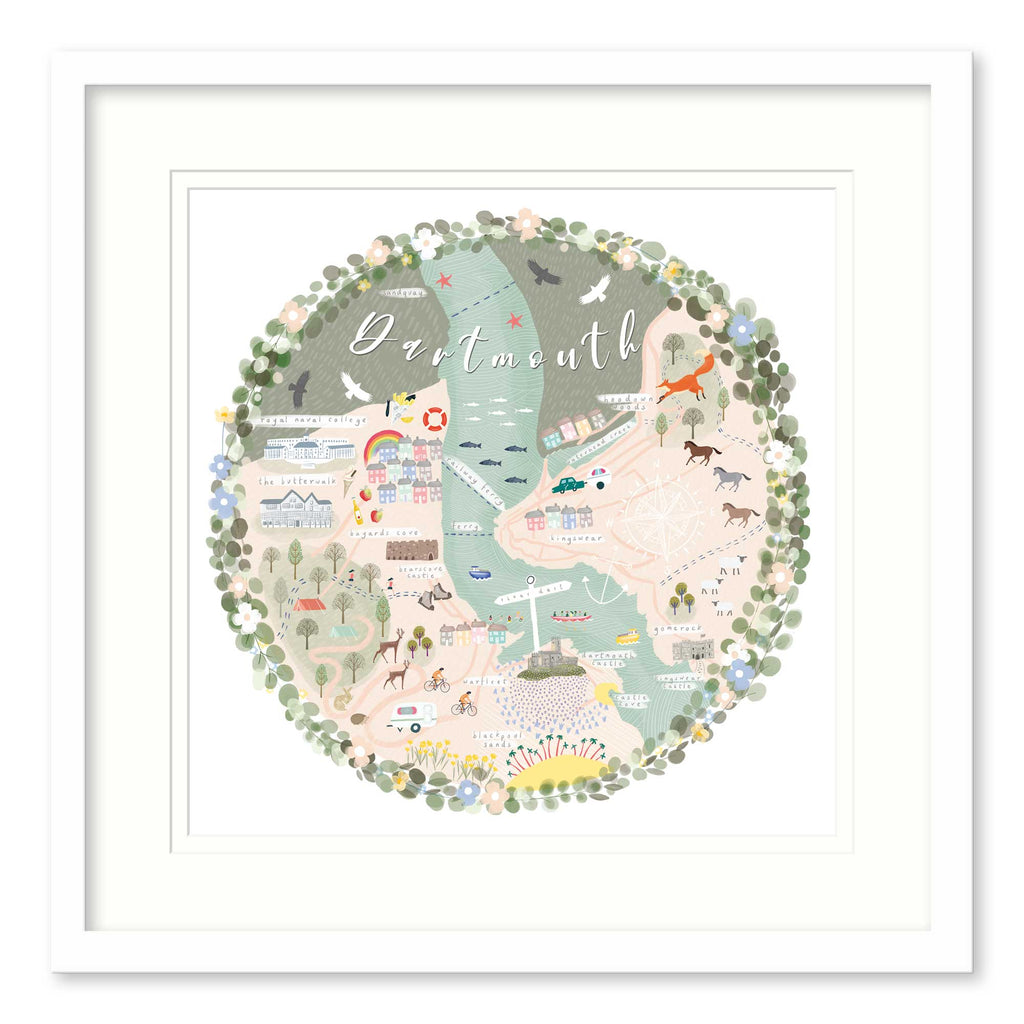 Framed Print-WF815F - Dartmouth Map-Whistlefish
