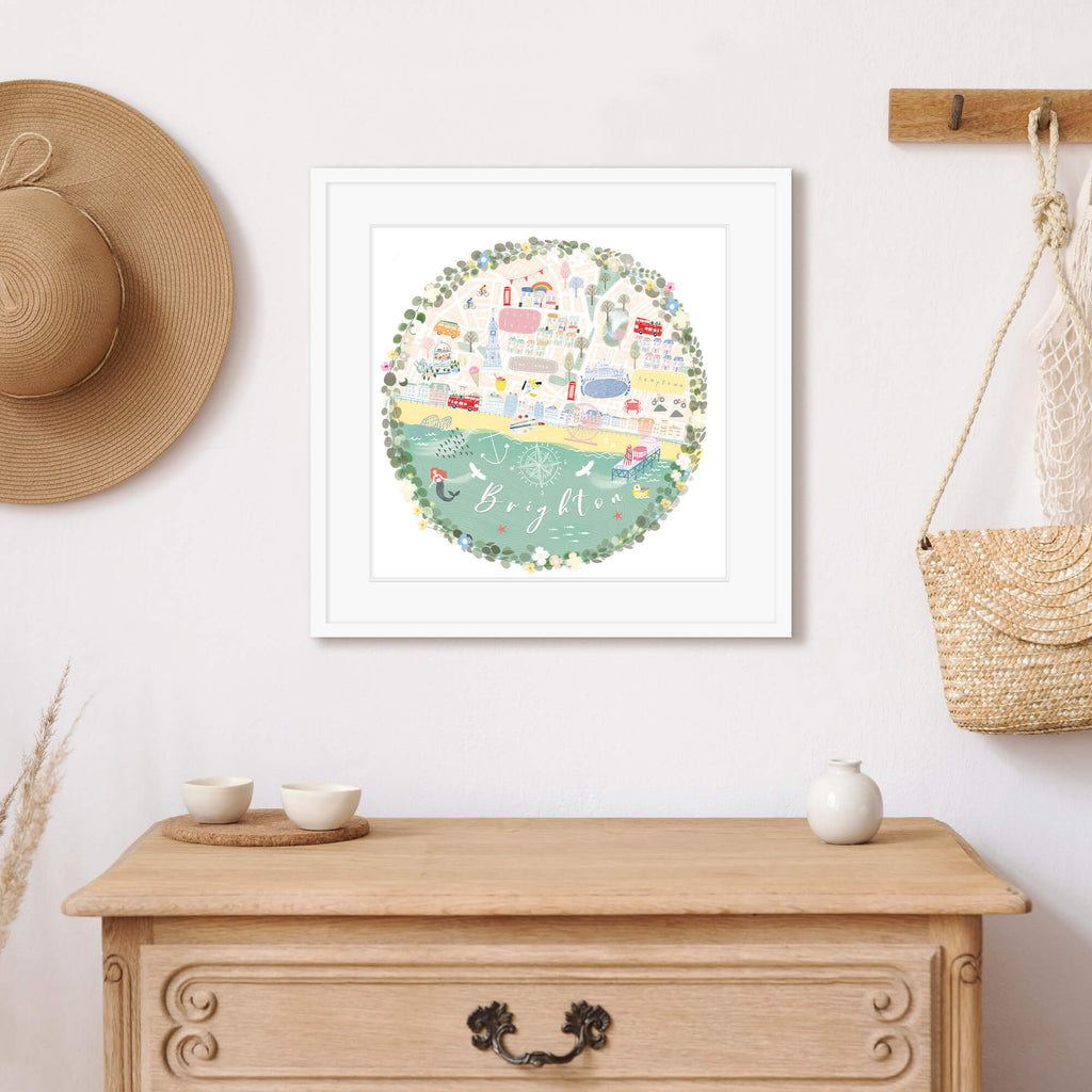 Framed Print-WF822F - Brighton Map Medium-Whistlefish