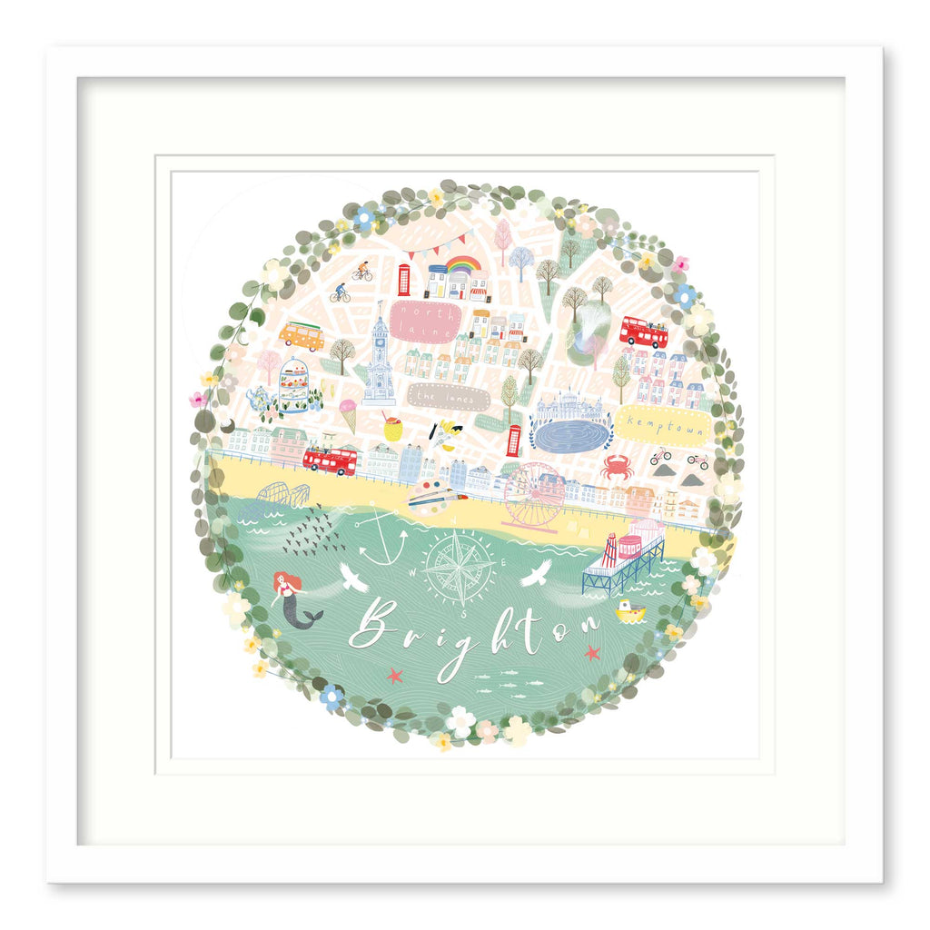 Framed Print-WF822F - Brighton Map Medium-Whistlefish