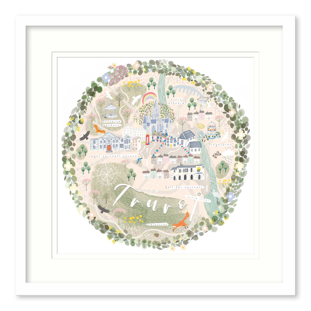 Framed Print-WF824F - Truro Map Medium-Whistlefish