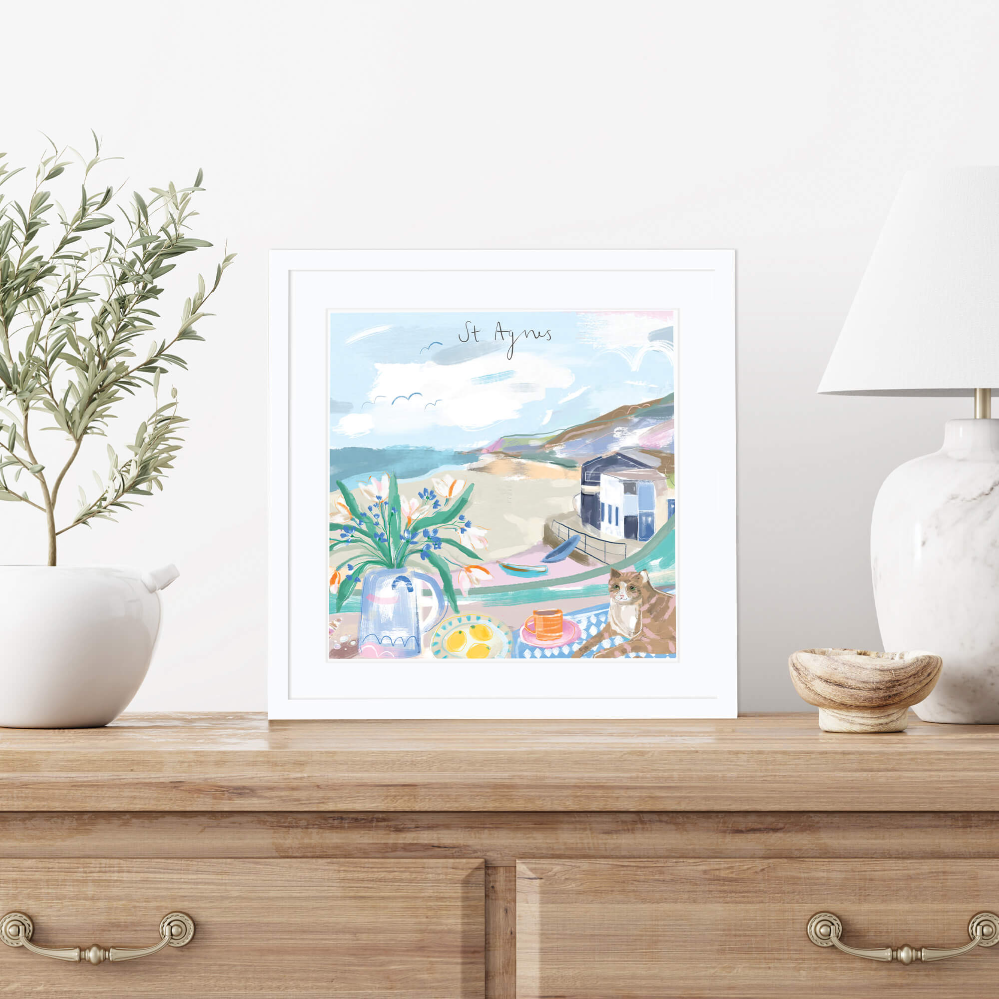 Framed Print-WF846F - St Agnes Window View Small Framed Print-Whistlefish