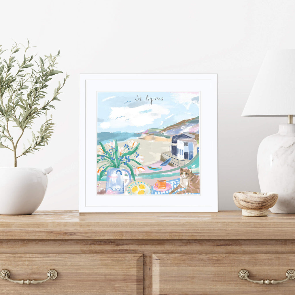 Framed Print-WF846F - St Agnes Window View Small Framed Print-Whistlefish