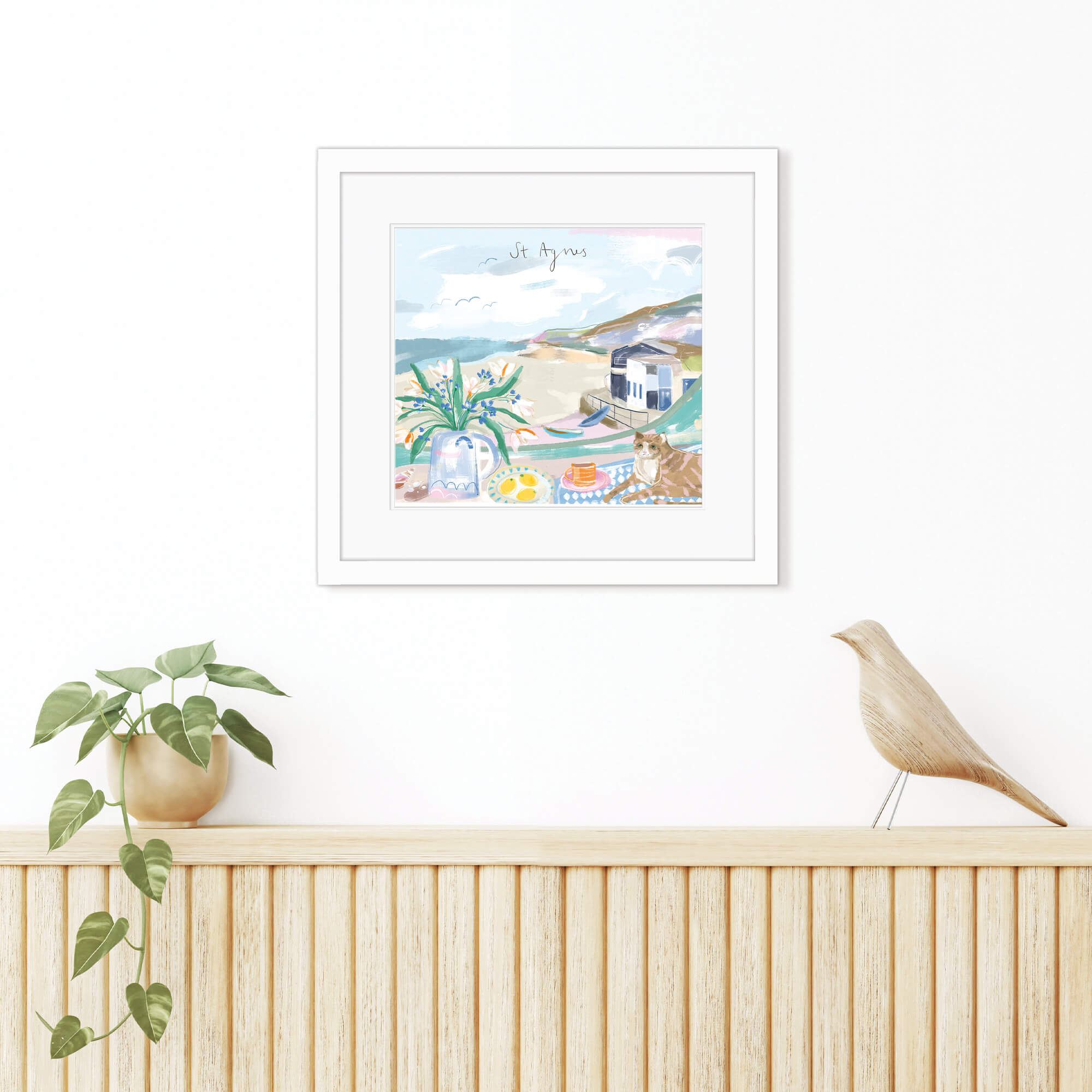 Framed Print-WF846F - St Agnes Window View Small Framed Print-Whistlefish