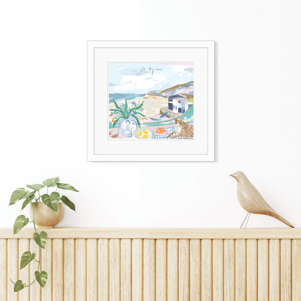 Framed Print-WF846F - St Agnes Window View Small Framed Print-Whistlefish