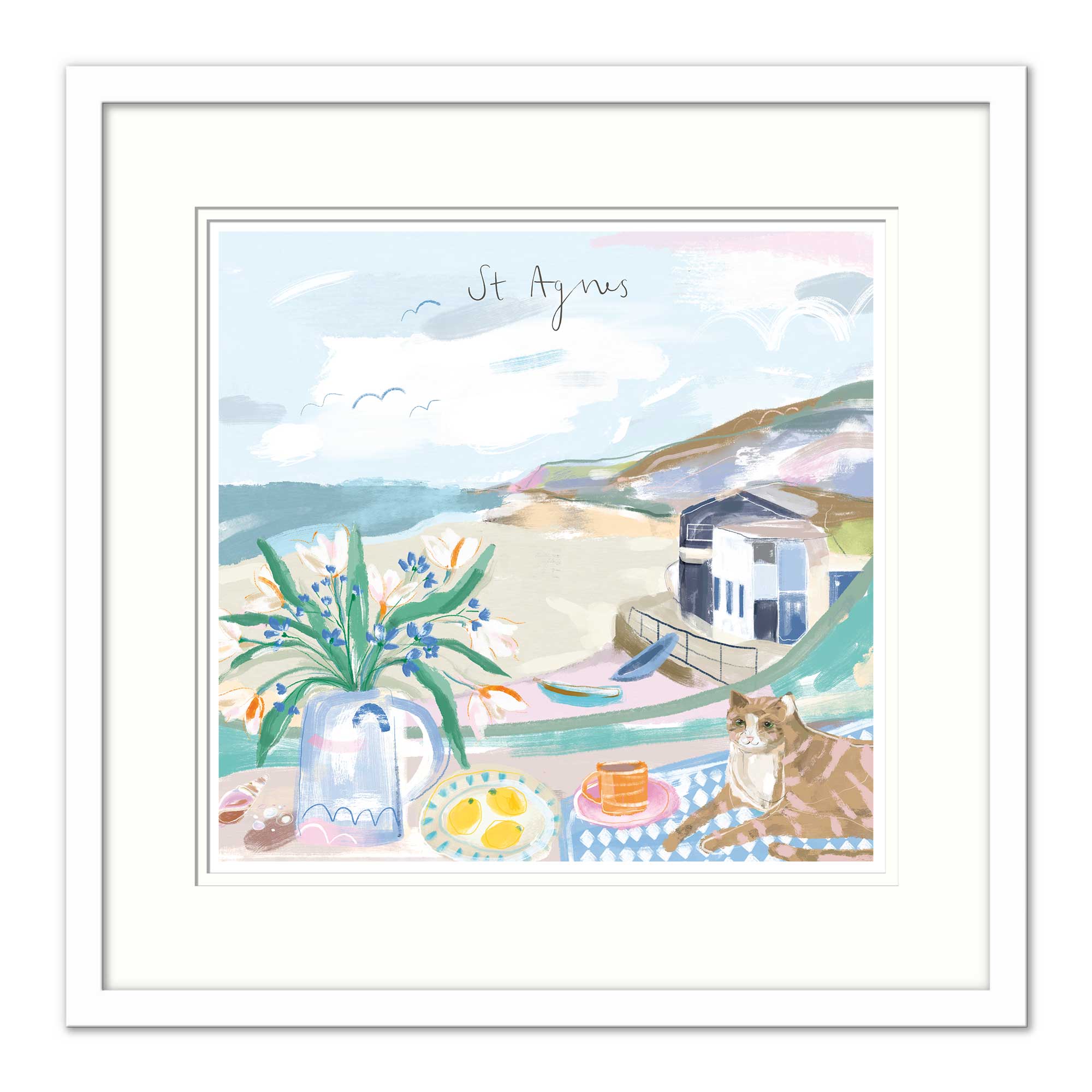 Framed Print-WF846F - St Agnes Window View Small Framed Print-Whistlefish