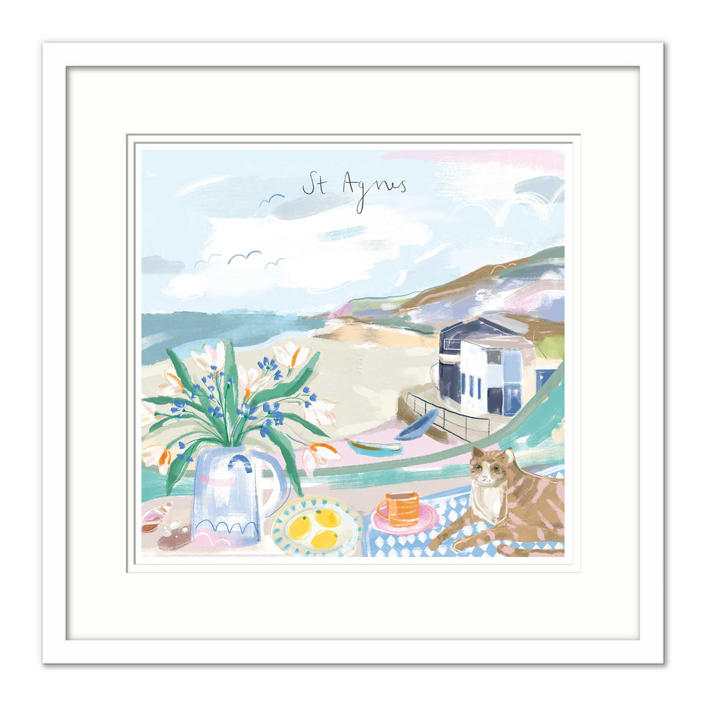 Framed Print-WF846F - St Agnes Window View Small Framed Print-Whistlefish