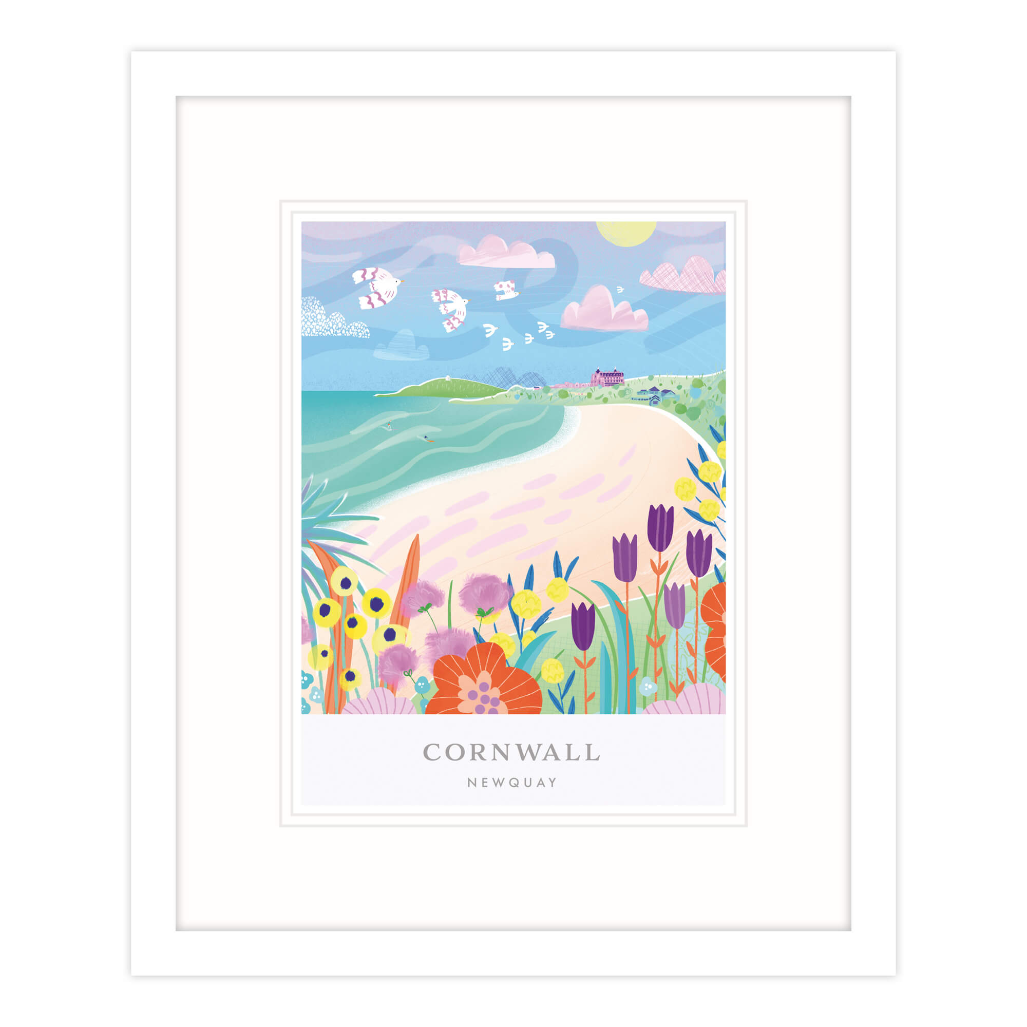 Framed Print - WF850F - Newquay Brights Framed Print -