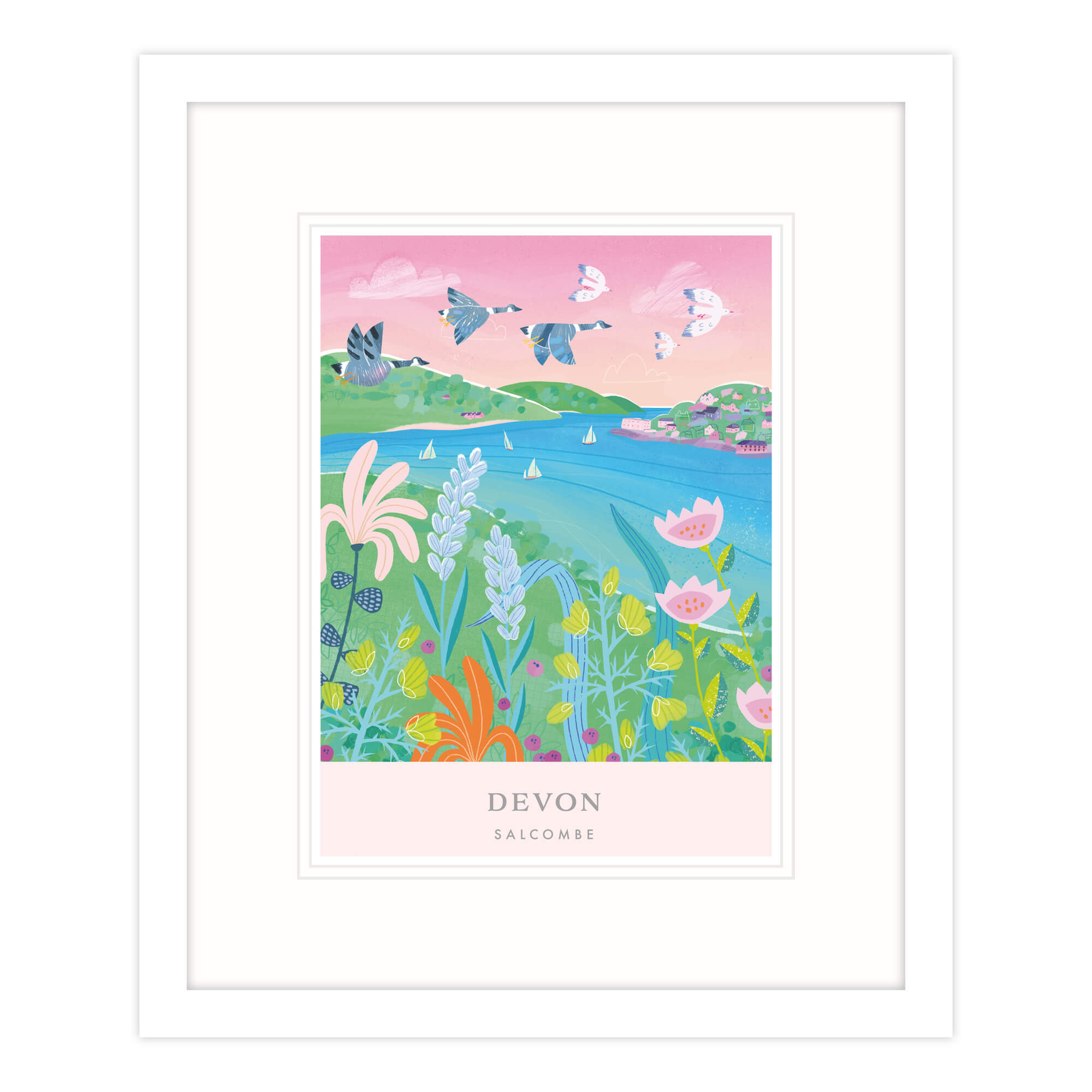 Framed Print - WF854F - Salcombe Brights Framed Print -
