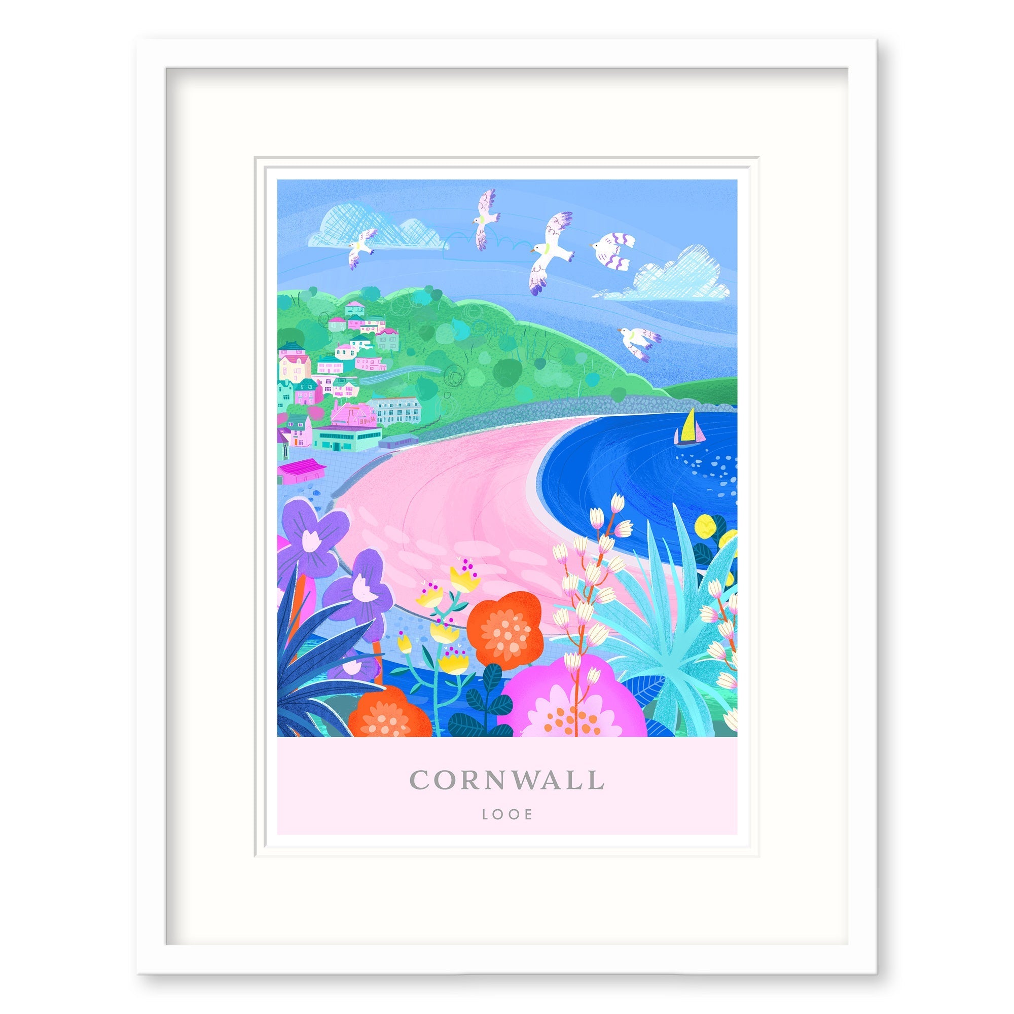 Framed Print - WF857F - Looe Brights Framed Print -