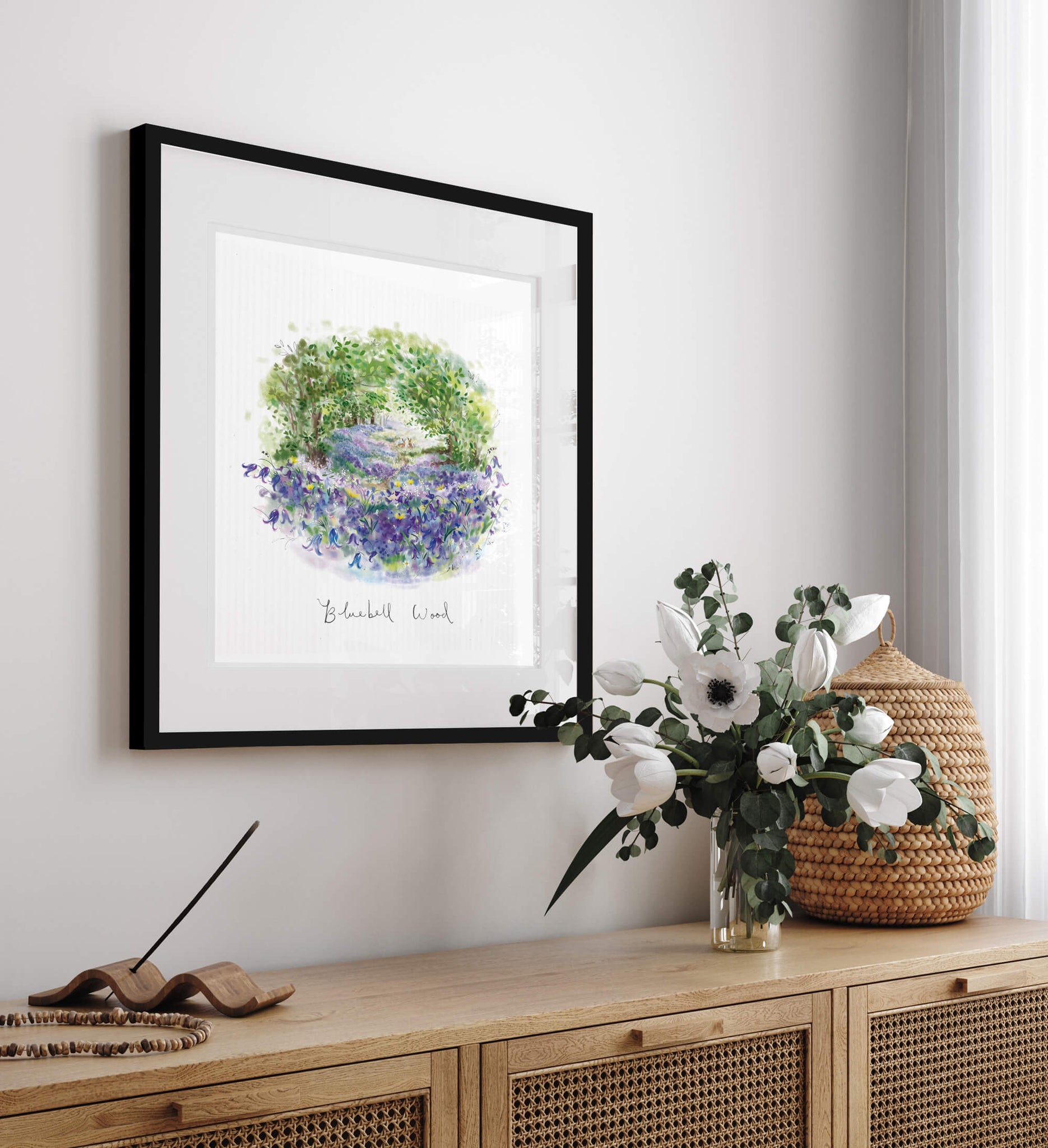 Framed Print-WF860F - Bluebell Wood Dream View Sml Framed Print-Whistlefish