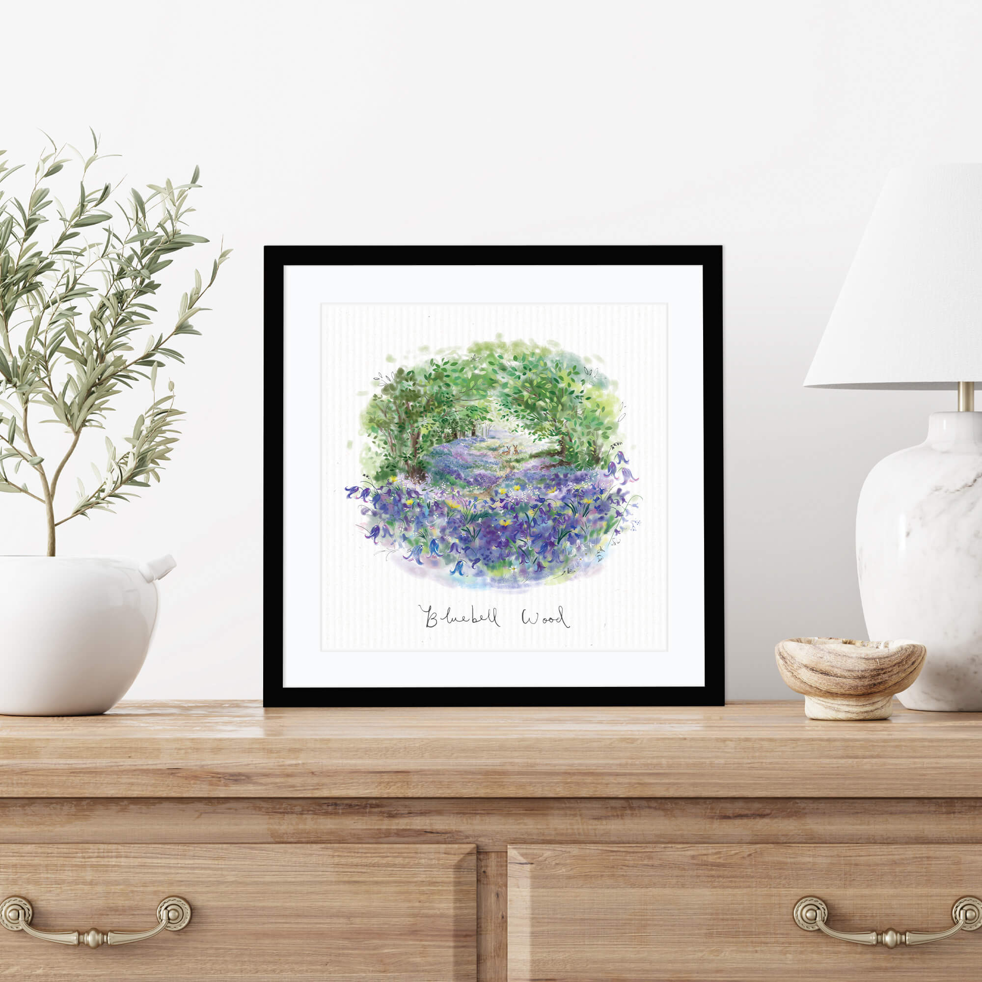 Framed Print-WF860F - Bluebell Wood Dream View Sml Framed Print-Whistlefish
