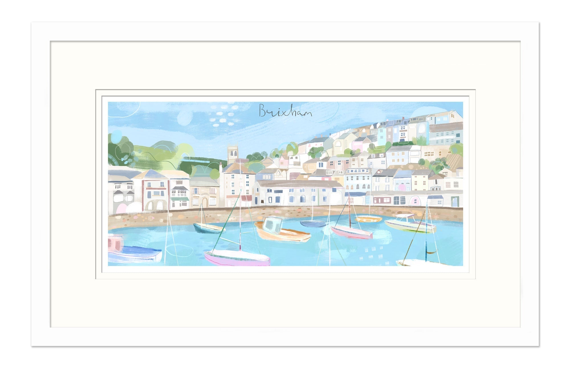 Framed Print-WF878F - Brixham Small Framed Print-Whistlefish