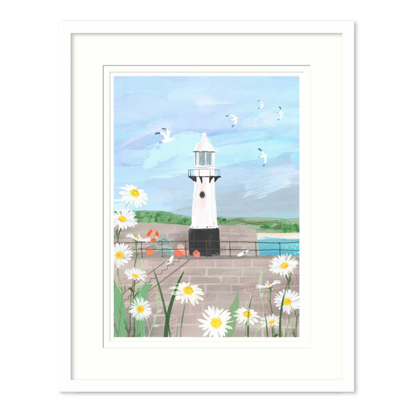 Framed Print-WF912F - Smeaton's Pier St. Ives Framed Art Print-Whistlefish