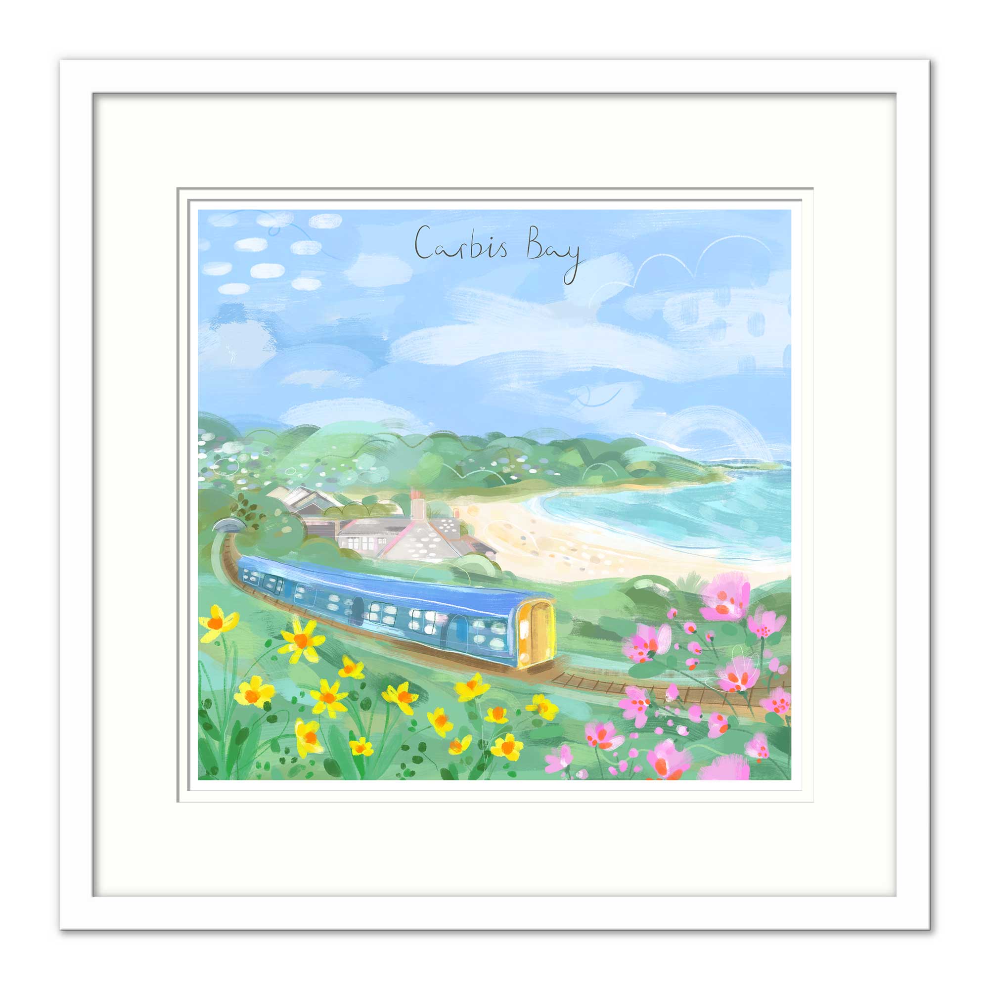 Framed Print-WF913F - Carbis Bay Med Framed Print-Whistlefish