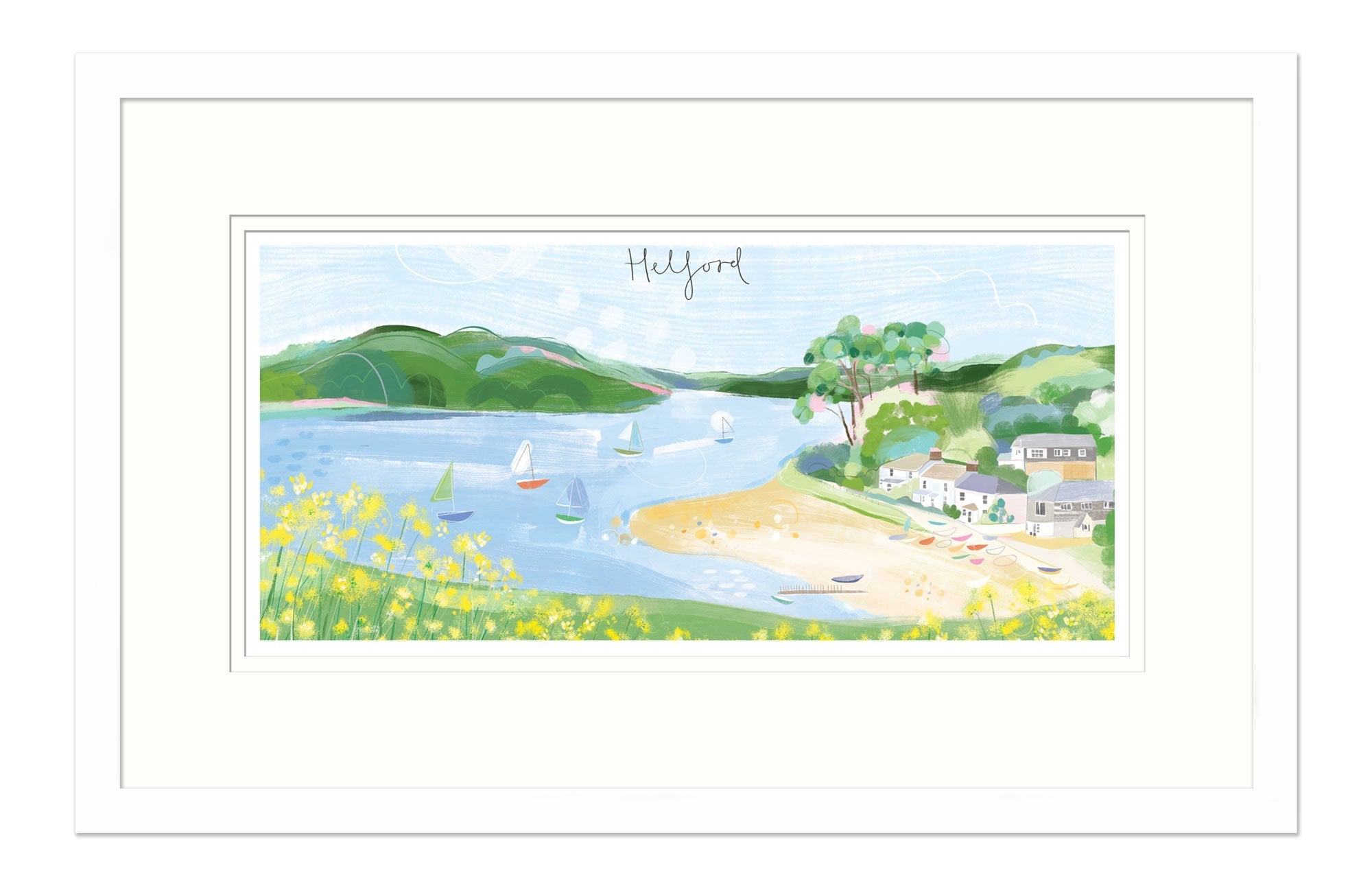 Framed Print-WF914F - Helford med framed print-Whistlefish