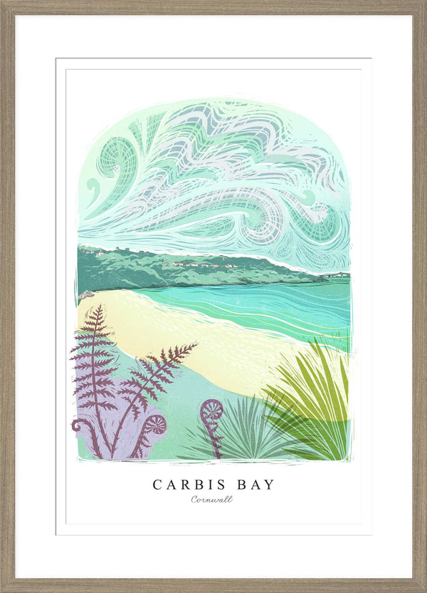 Framed Print - WF962F - Carbis Bay Arched Lino Framed Print - Carbis Bay Arched Lino Framed Print - Whistlefish