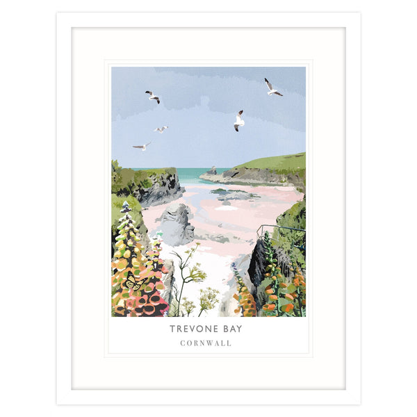 Framed Print-WF99F - Trevone Bay Large Framed Print-Whistlefish
