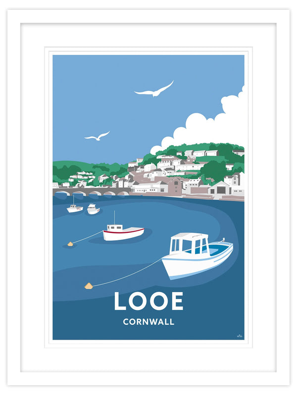 Framed Print-WT09F - Looe Cornwall Travel Framed Art Print-Whistlefish