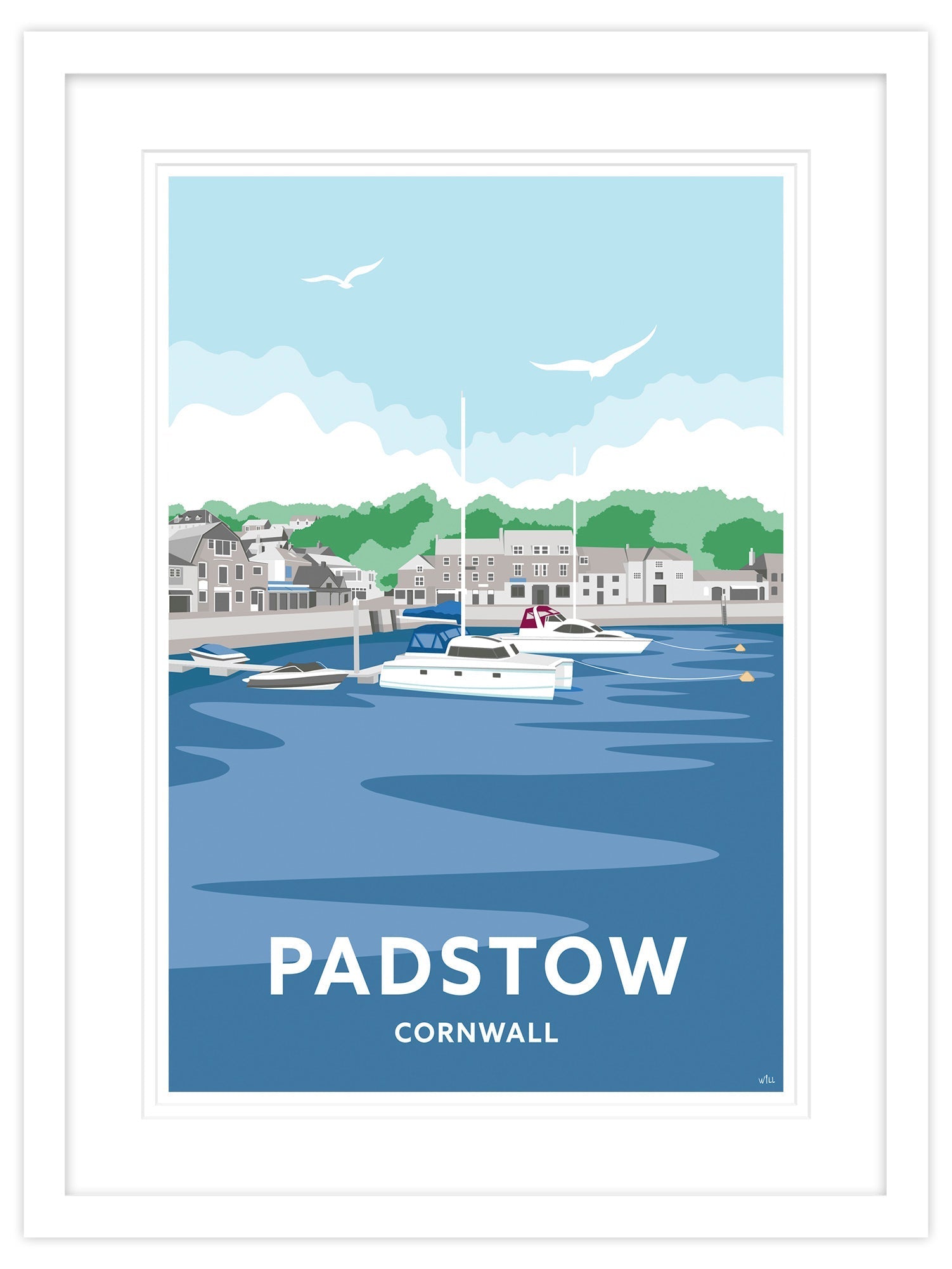 Framed Print-WT10F - Padstow Strand Travel Framed Art Print-Whistlefish