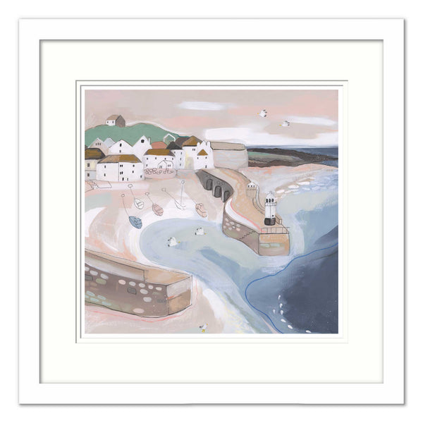 Framed Print-WT111F - St Ives Morning Harbour Med Framed Print-Whistlefish