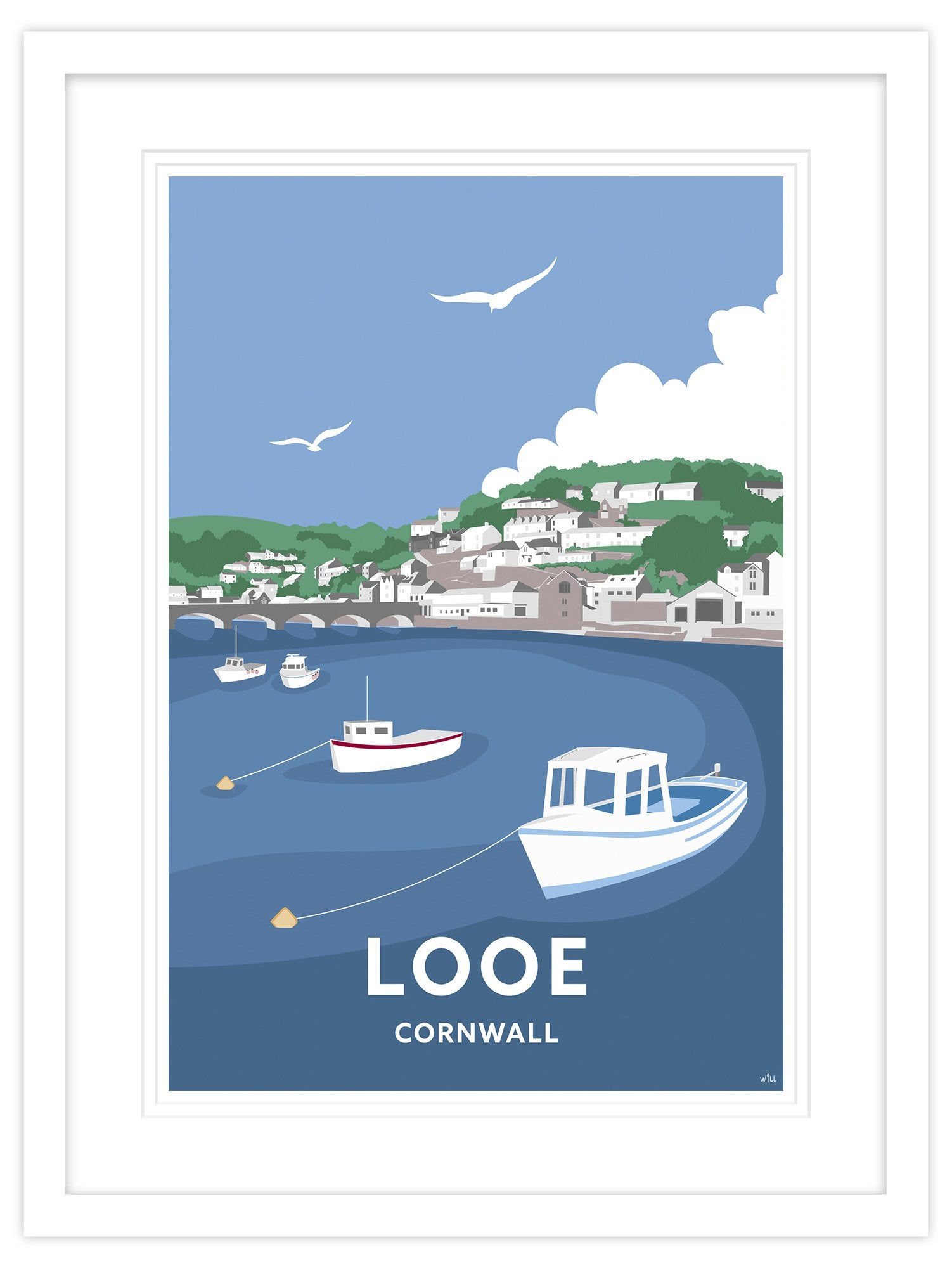 Framed Print-WT30F - Looe Cornwall Travel Small Framed Print-Whistlefish
