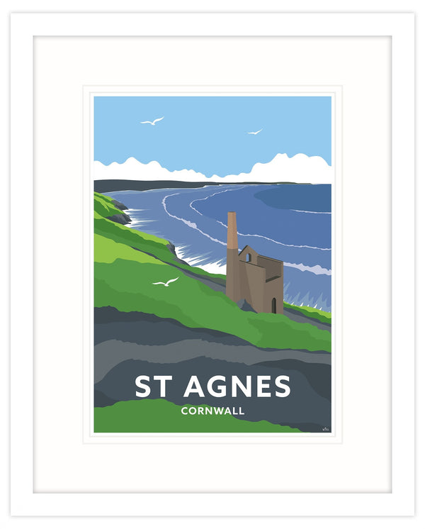 Framed Print-WT38F - St Agnes Framed Art Print (White)-Whistlefish
