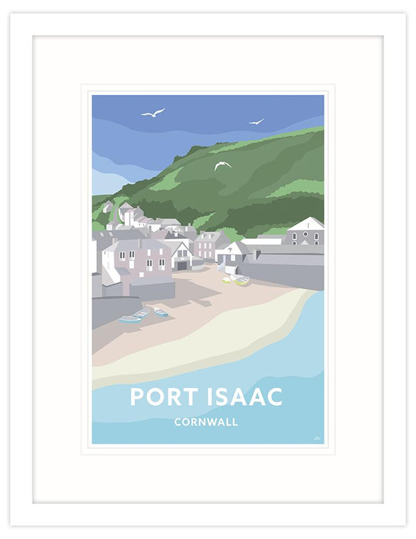 Framed Print-WT69F - Port Isaac Travel Art Framed Print-Whistlefish