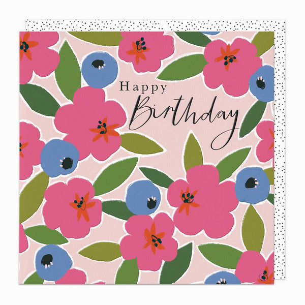 G339 - Floral Scallop Birthday Card