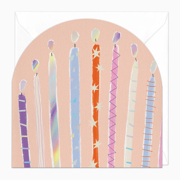 G495 - Peach Candles Birthday Card