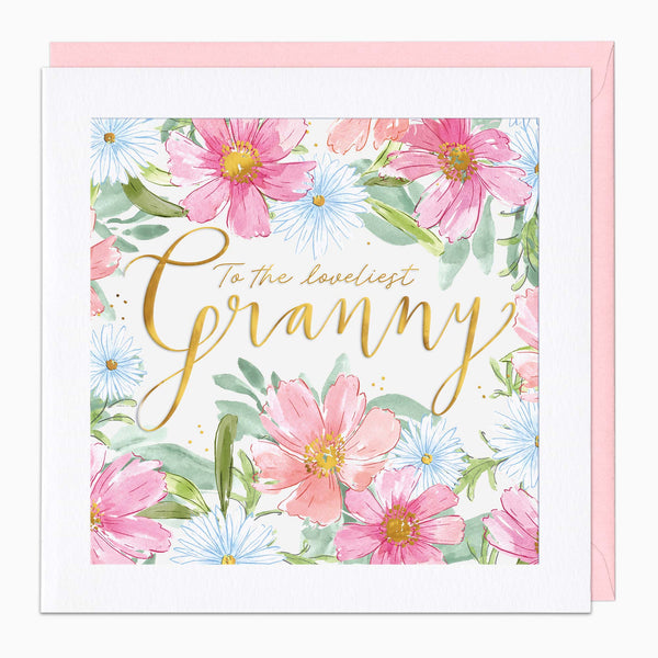 G513 - Painted Floral Granny Card