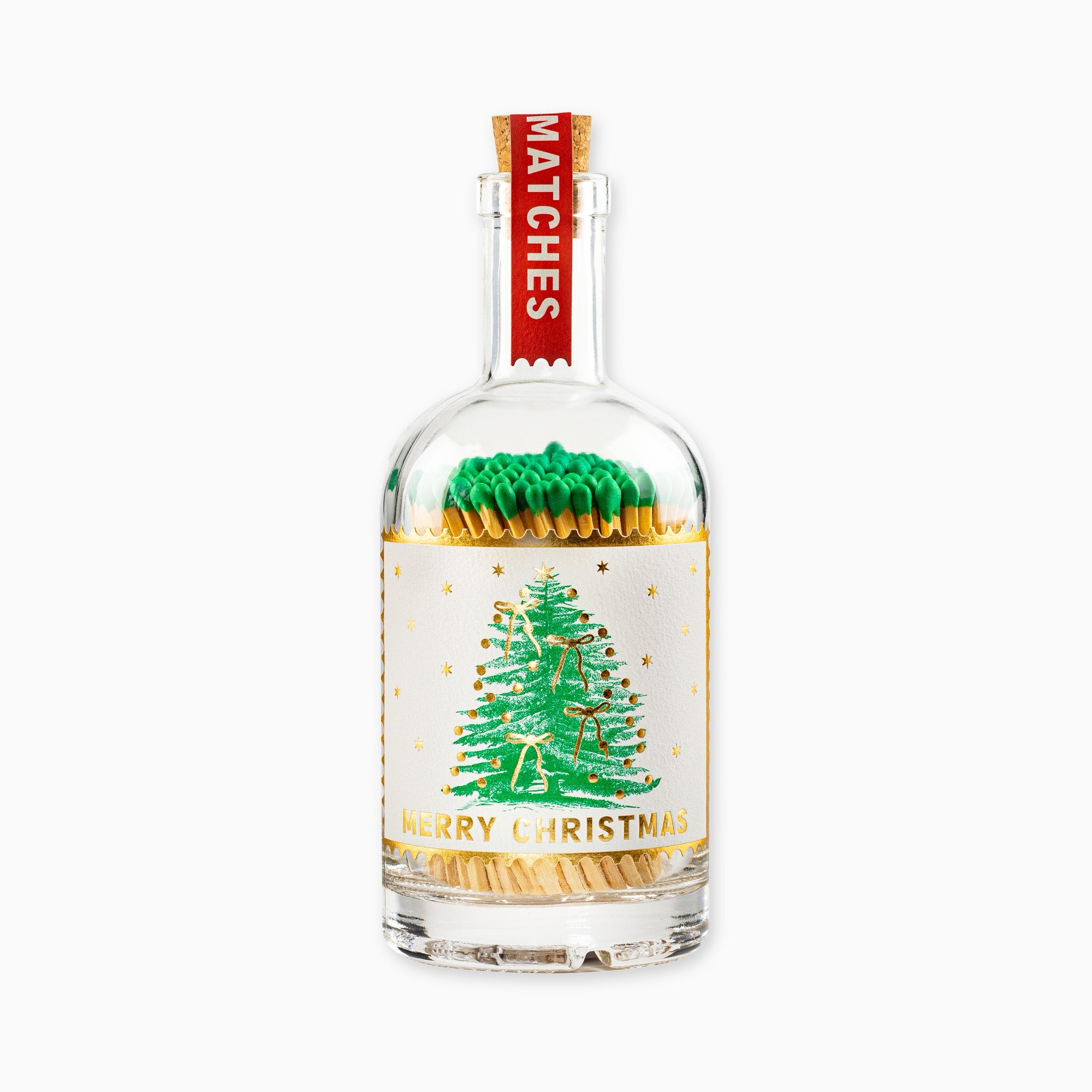Christmas Tree Glass Bottle Safety Matches - Whistlefish