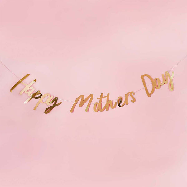 Garland-HBBM101 - Gold Happy Mothers Day Banner-Whistlefish