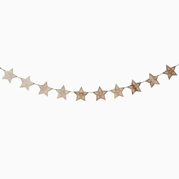 Garland-HBFF102 - Star Wooden Garland-Hootyballoo