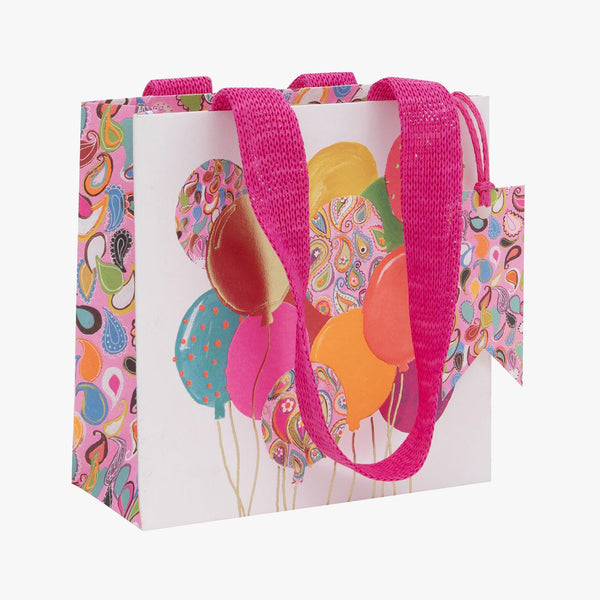 Gift Bag-GSPS146 - Pink Balloons Small Gift Bag-Glick