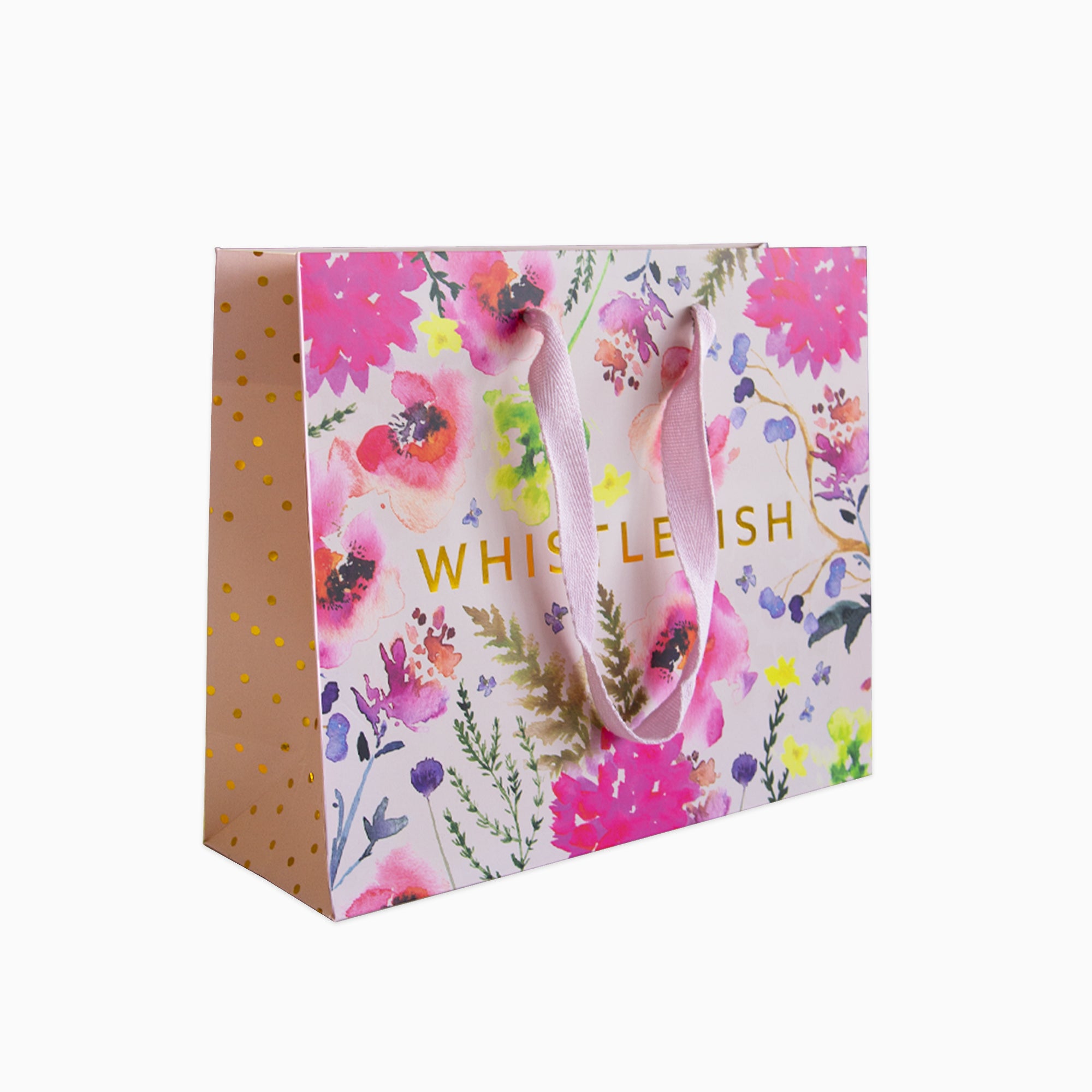 Gift Bag-SGB202501 - Floral Whistlefish Pink Gift Bag-Whistlefish