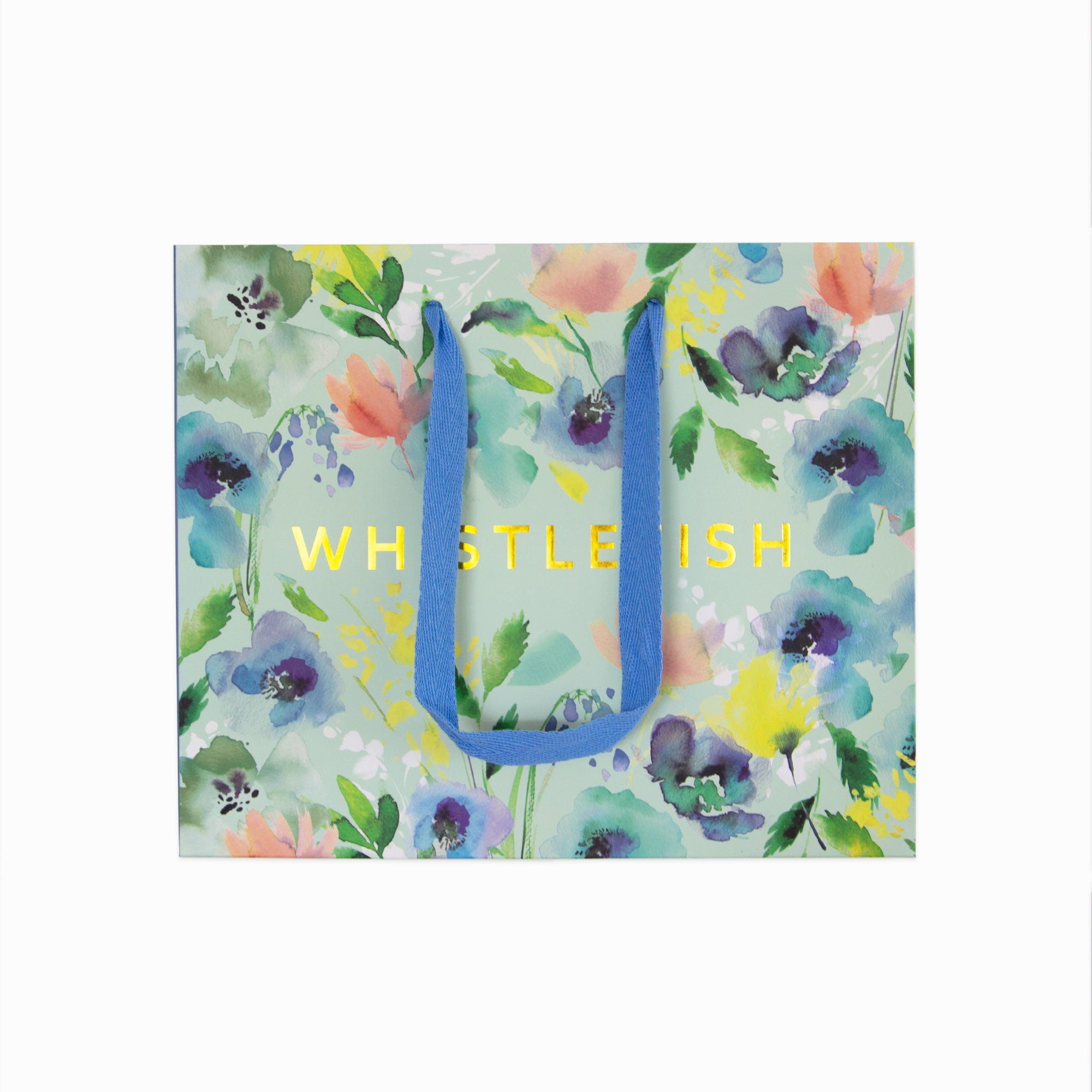 Gift Bag-SGB202502 - Floral Whistlefish Blue Gift Bag-Whistlefish
