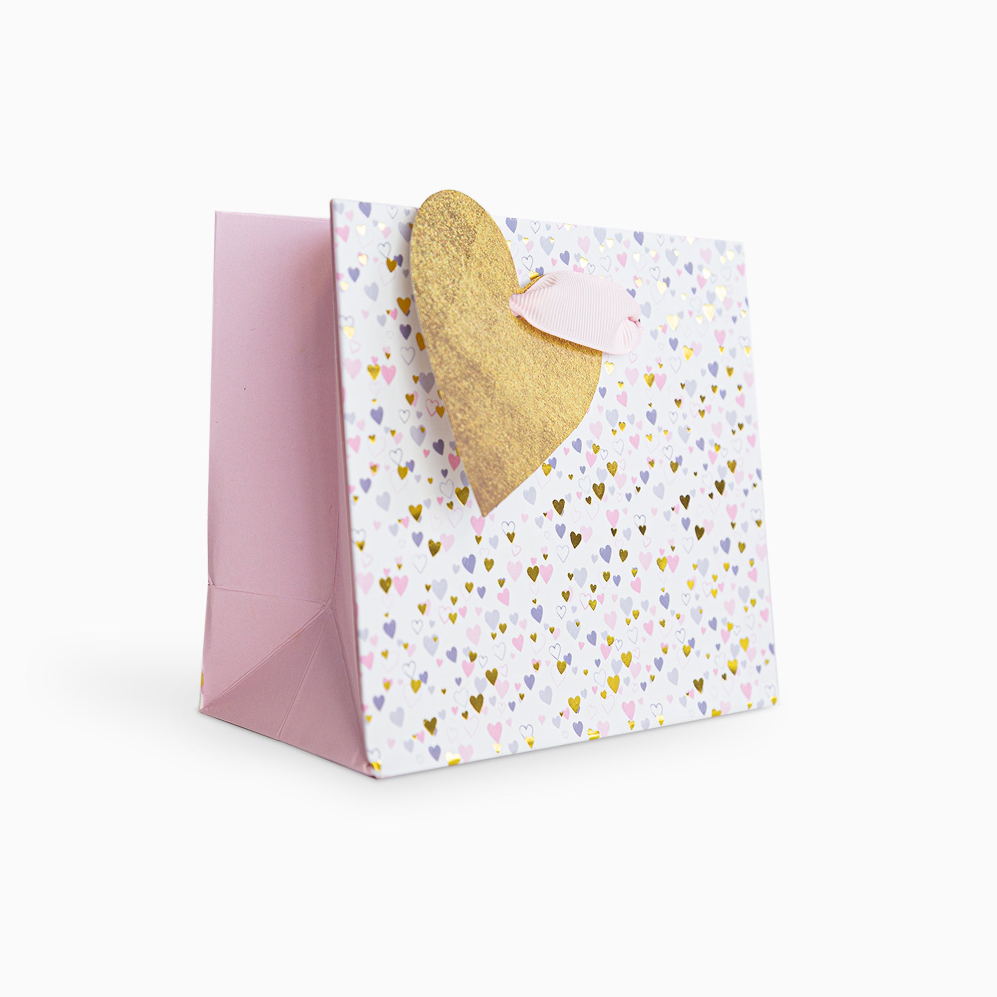 Gift Bag-WGB04SB - Tiny Hearts Pink Small Gift Bag-Whistlefish