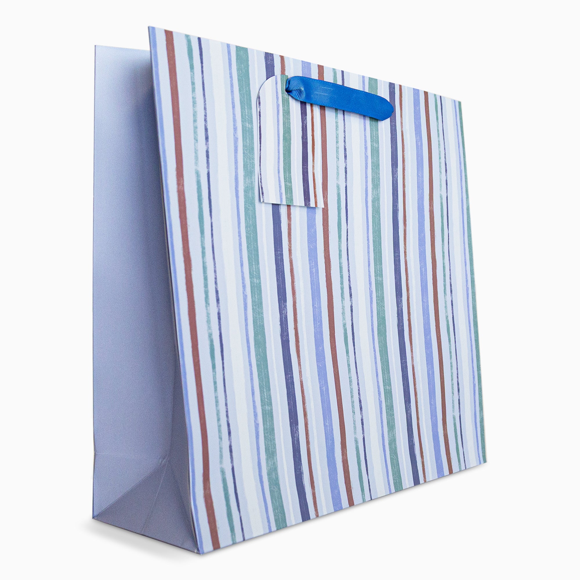 Gift Bag-WGB07LB - Blue Stripes Large Gift Bag-Whistlefish