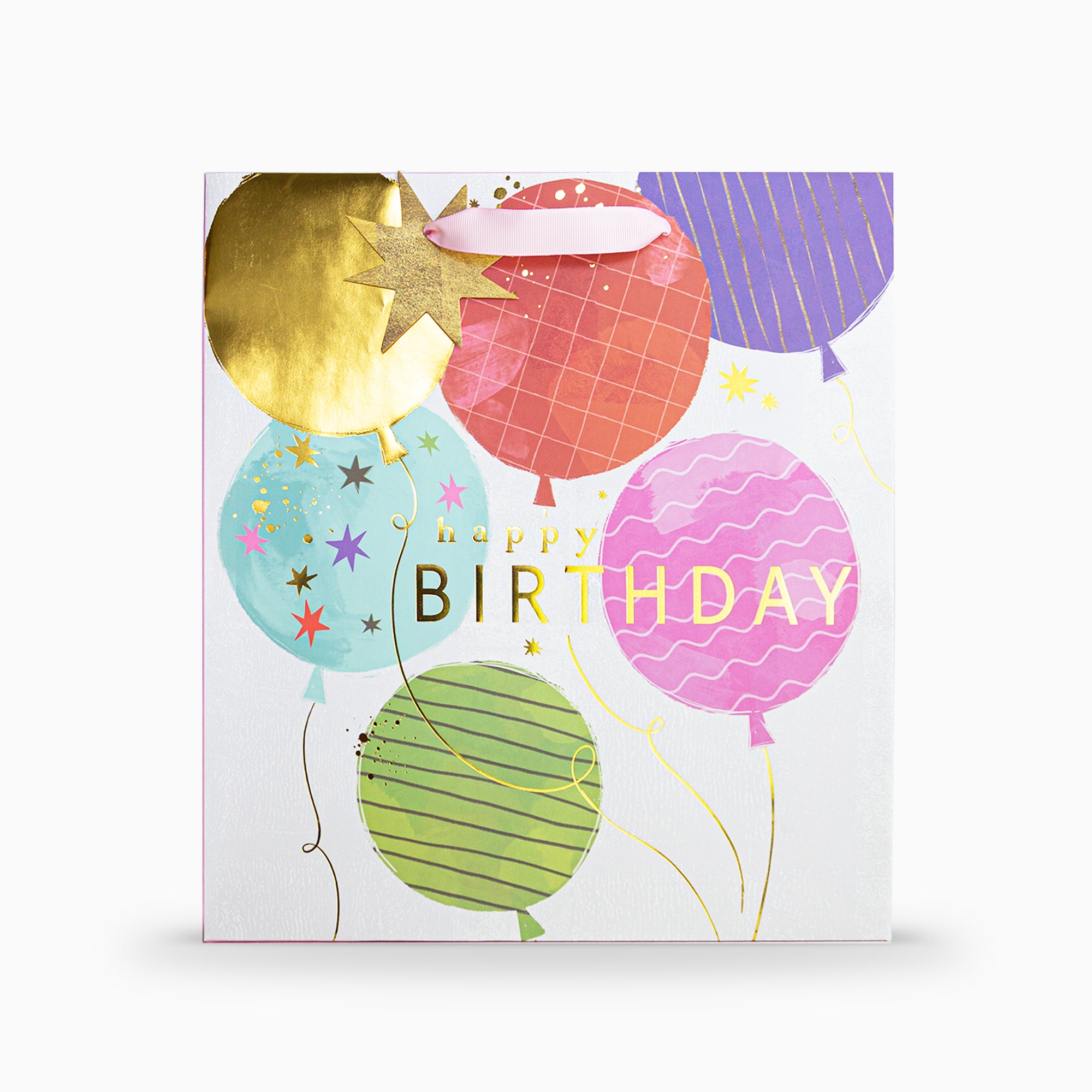 Gift Bag-WGB11LB - Pink Balloon Birthday Large Gift Bag-Whistlefish